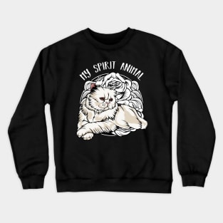 Persian Cat - My Spirit Animal - Cute Line-Art Cat Crewneck Sweatshirt